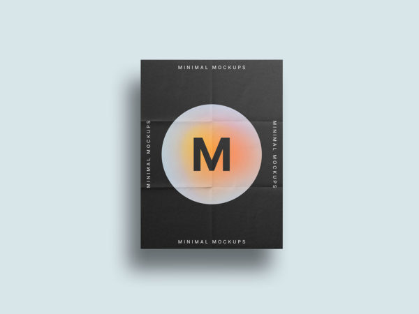 Paper mockup with folds