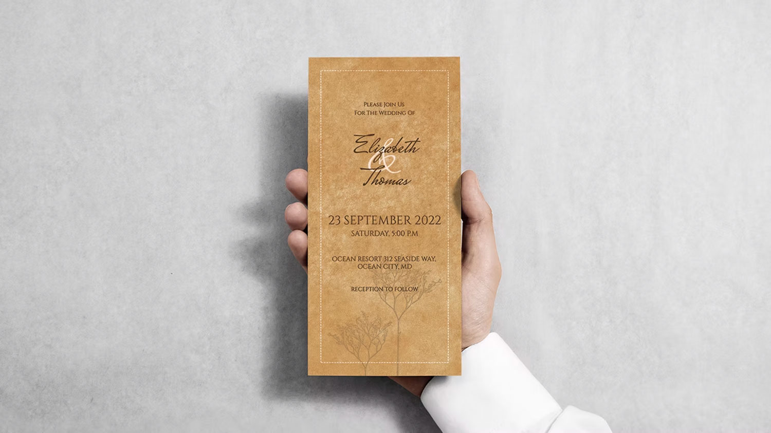 Hand Holding Free DL Flyer Mockup